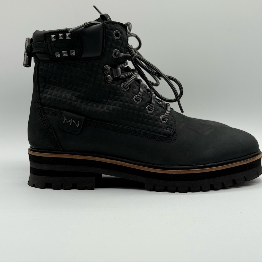 Mark Nason Skechers Lumber Jill Black Leather Combat Boots Women 9 - Picture 2 of 16